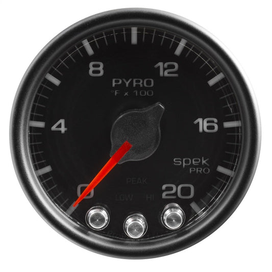 AutoMeter - Autometer Spek-Pro Gauge Pyro. (Egt) 2 1/16in 2000f Stepper Motor W/Peak & Warn Blk/Blk - Demon Performance