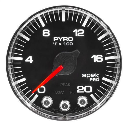 AutoMeter - Autometer Spek-Pro Gauge Pyro. (Egt) 2 1/16in 2000f Stepper Motor W/Peak & Warn Blk/Chrm - Demon Performance