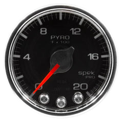 AutoMeter - Autometer Spek-Pro Gauge Pyro. (Egt) 2 1/16in 2000f Stepper Motor W/Peak & Warn Blk/Chrm - Demon Performance