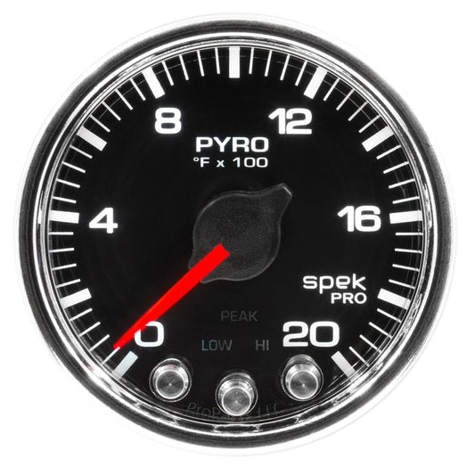 AutoMeter - Autometer Spek-Pro Gauge Pyro. (Egt) 2 1/16in 2000f Stepper Motor W/Peak & Warn Blk/Chrm - Demon Performance