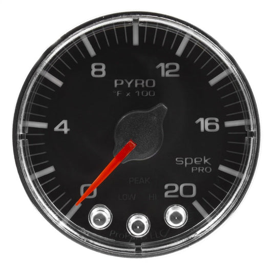 AutoMeter - Autometer Spek-Pro Gauge Pyro. (Egt) 2 1/16in 2000f Stepper Motor W/Peak & Warn Blk/Chrm - Demon Performance