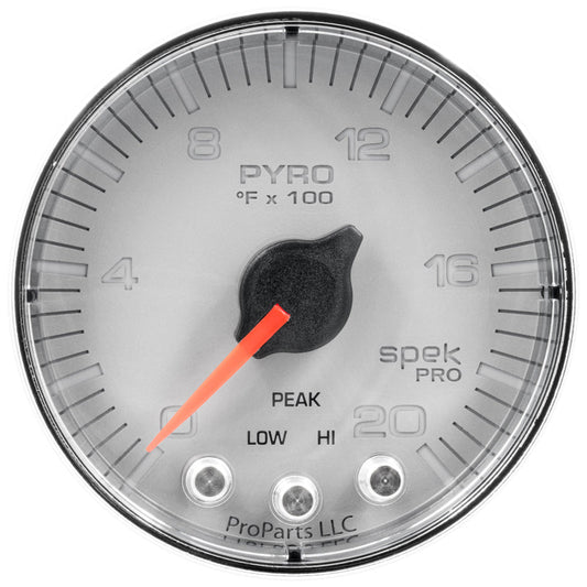 AutoMeter - Autometer Spek-Pro Gauge Pyro. (Egt) 2 1/16in 2000f Stepper Motor W/Peak & Warn Slvr/Chrm - Demon Performance