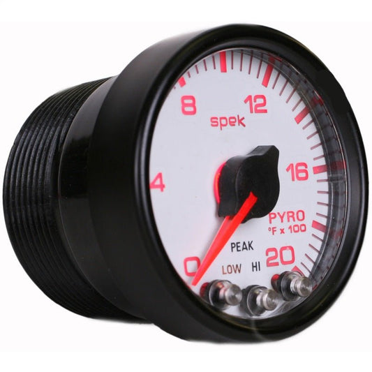 AutoMeter - Autometer Spek-Pro Gauge Pyro. (Egt) 2 1/16in 2000f Stepper Motor W/Peak & Warn Wht/Blk - Demon Performance