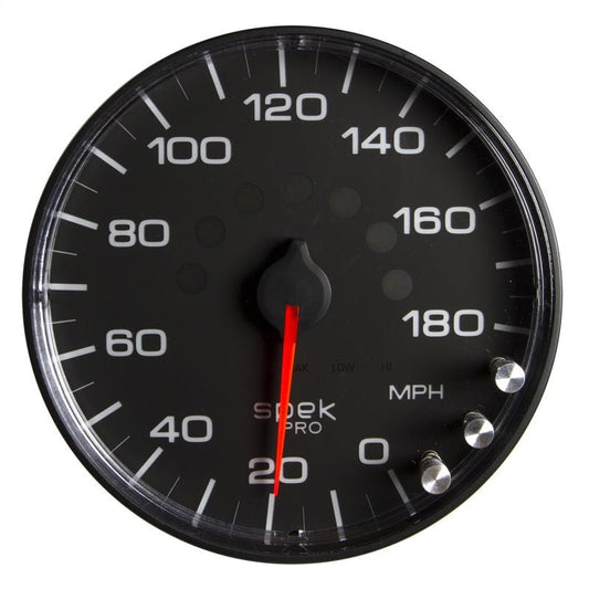 AutoMeter - Autometer Spek-Pro Gauge Speedometer 5in 180 Mph Elec. Programmable Black/Black - Demon Performance