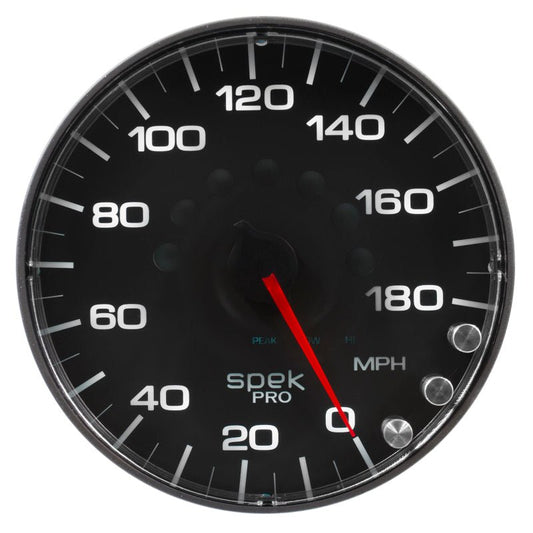 AutoMeter - Autometer Spek-Pro Gauge Speedometer 5in 180 Mph Elec. Programmable Black/Black - Demon Performance