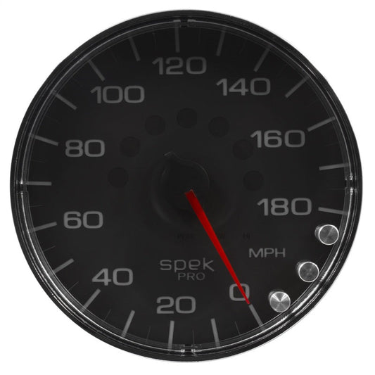 AutoMeter - Autometer Spek-Pro Gauge Speedometer 5in 180 Mph Elec. Programmable Black/Chrome - Demon Performance