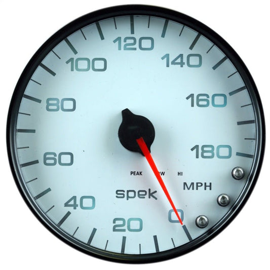 AutoMeter - Autometer Spek-Pro Gauge Speedometer 5in 180 Mph Elec. Programmable White/Black - Demon Performance