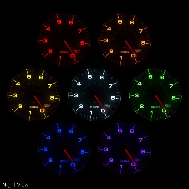 AutoMeter - Autometer Spek-Pro Gauge Tach 2 1/16in 11K Rpm W/ Shift Light & Peak Mem Slvr/Chrm - Demon Performance