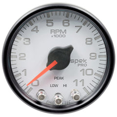 AutoMeter - Autometer Spek-Pro Gauge Tach 2 1/16in 11K Rpm W/ Shift Light & Peak Mem Wht/Blk - Demon Performance