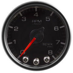 AutoMeter - Autometer Spek-Pro Gauge Tach 2 1/16in 8K Rpm W/ Shift Light & Peak Mem Blk/Blk - Demon Performance