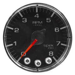 AutoMeter - Autometer Spek-Pro Gauge Tach 2 1/16in 8K Rpm W/ Shift Light & Peak Mem Blk/Chrm - Demon Performance