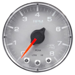 AutoMeter - Autometer Spek-Pro Gauge Tach 2 1/16in 8K Rpm W/ Shift Light & Peak Mem Slvr/Chrm - Demon Performance