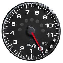 AutoMeter - Autometer Spek-Pro Gauge Tachometer 5in 11K Rpm W/Shift Light & Peak Mem Black/Black - Demon Performance