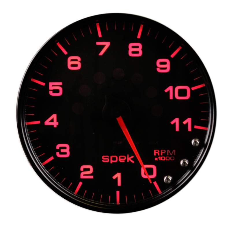 AutoMeter - Autometer Spek-Pro Gauge Tachometer 5in 11K Rpm W/Shift Light & Peak Mem Black/Black - Demon Performance