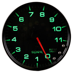 AutoMeter - Autometer Spek-Pro Gauge Tachometer 5in 11K Rpm W/Shift Light & Peak Mem Black/Black - Demon Performance