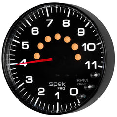 AutoMeter - Autometer Spek-Pro Gauge Tachometer 5in 11K Rpm W/Shift Light & Peak Mem Black/Black - Demon Performance