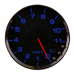 AutoMeter - Autometer Spek-Pro Gauge Tachometer 5in 11K Rpm W/Shift Light & Peak Mem Black/Chrome - Demon Performance