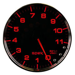 AutoMeter - Autometer Spek-Pro Gauge Tachometer 5in 11K Rpm W/Shift Light & Peak Mem Black/Chrome - Demon Performance