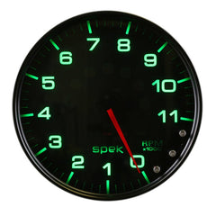 AutoMeter - Autometer Spek-Pro Gauge Tachometer 5in 11K Rpm W/Shift Light & Peak Mem Black/Smoke/Black - Demon Performance