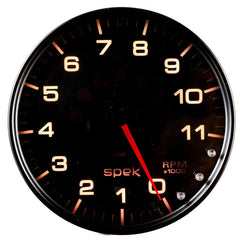 AutoMeter - Autometer Spek-Pro Gauge Tachometer 5in 11K Rpm W/Shift Light & Peak Mem Black/Smoke/Black - Demon Performance