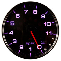 AutoMeter - Autometer Spek-Pro Gauge Tachometer 5in 11K Rpm W/Shift Light & Peak Mem Black/Smoke/Black - Demon Performance