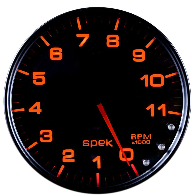 AutoMeter - Autometer Spek-Pro Gauge Tachometer 5in 11K Rpm W/Shift Light & Peak Mem Black/Smoke/Black - Demon Performance