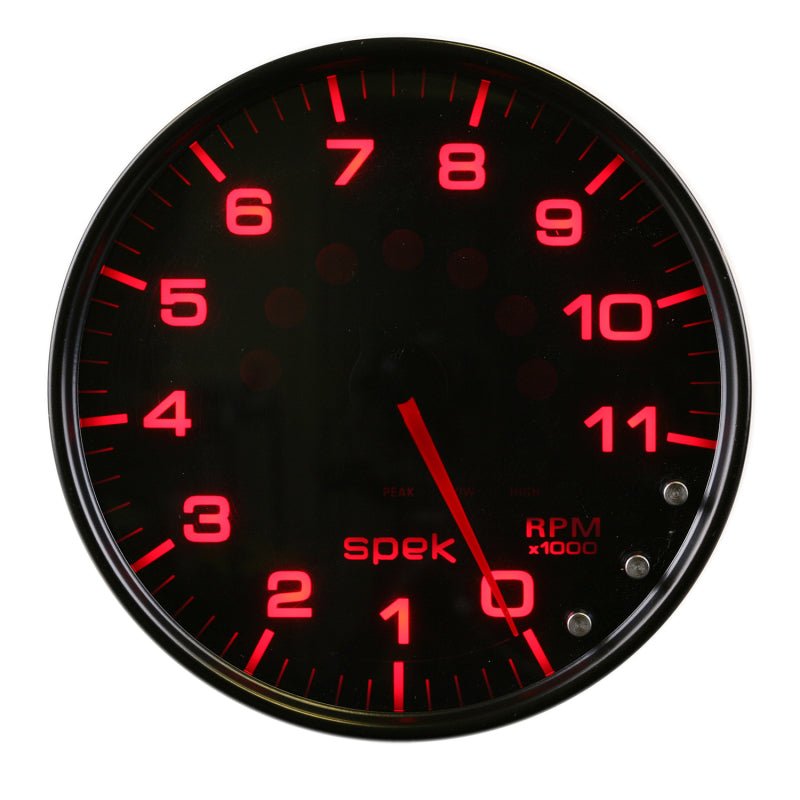 AutoMeter - Autometer Spek-Pro Gauge Tachometer 5in 11K Rpm W/Shift Light & Peak Mem Black/Smoke/Black - Demon Performance