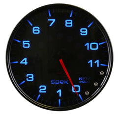 AutoMeter - Autometer Spek-Pro Gauge Tachometer 5in 11K Rpm W/Shift Light & Peak Mem Black/Smoke/Black - Demon Performance