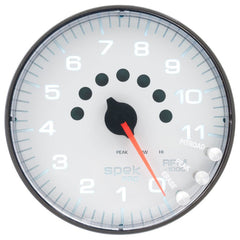 AutoMeter - Autometer Spek-Pro Gauge Tachometer 5in 11K Rpm W/Shift Light & Peak Mem White/Black - Demon Performance