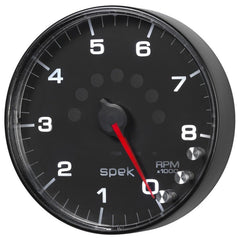 AutoMeter - Autometer Spek-Pro Gauge Tachometer 5in 8K Rpm W/Shift Light & Peak Mem Black/Black - Demon Performance