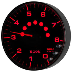 AutoMeter - Autometer Spek-Pro Gauge Tachometer 5in 8K Rpm W/Shift Light & Peak Mem Black/Black - Demon Performance