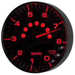 AutoMeter - Autometer Spek-Pro Gauge Tachometer 5in 8K Rpm W/Shift Light & Peak Mem Black/Black - Demon Performance