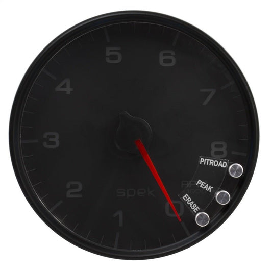 AutoMeter - Autometer Spek-Pro Gauge Tachometer 5in 8K Rpm W/Shift Light & Peak Mem Black/Black - Demon Performance