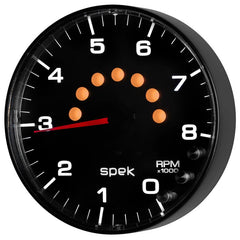 AutoMeter - Autometer Spek-Pro Gauge Tachometer 5in 8K Rpm W/Shift Light & Peak Mem Black/Black - Demon Performance