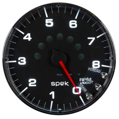 AutoMeter - Autometer Spek-Pro Gauge Tachometer 5in 8K Rpm W/Shift Light & Peak Mem Black/Chrome - Demon Performance