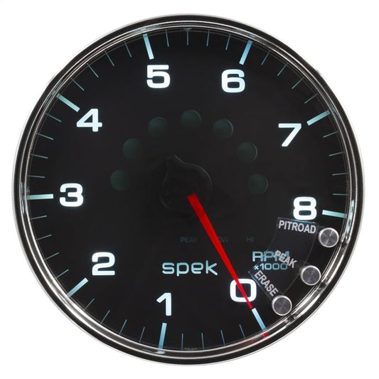 AutoMeter - Autometer Spek-Pro Gauge Tachometer 5in 8K Rpm W/Shift Light & Peak Mem Black/Chrome - Demon Performance