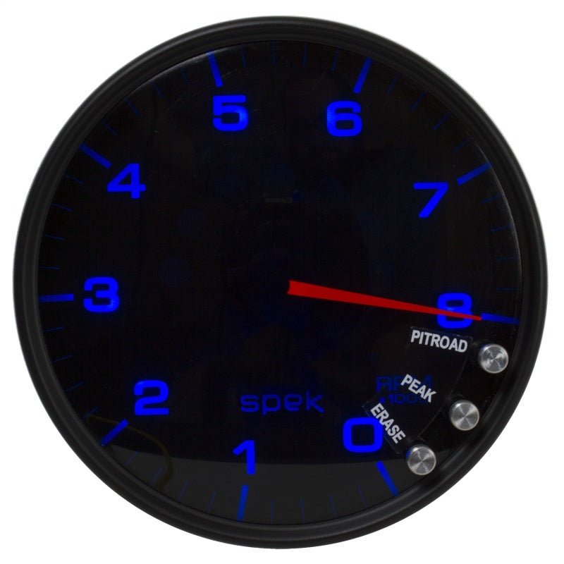 AutoMeter - Autometer Spek-Pro Gauge Tachometer 5in 8K Rpm W/Shift Light & Peak Mem Black/Smoke/Black - Demon Performance