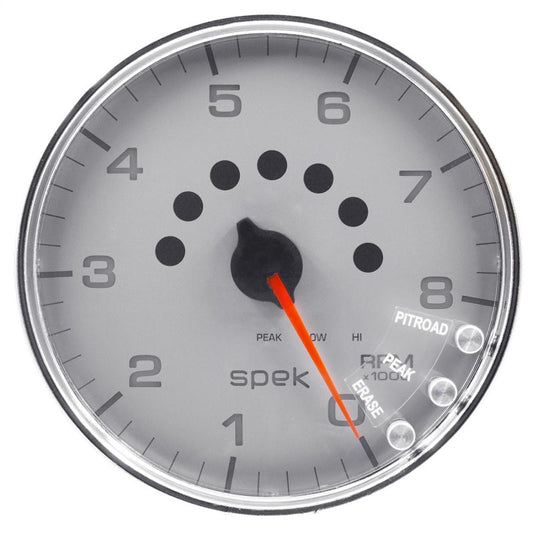 AutoMeter - Autometer Spek-Pro Gauge Tachometer 5in 8K Rpm W/Shift Light & Peak Mem Silver/Chrome - Demon Performance