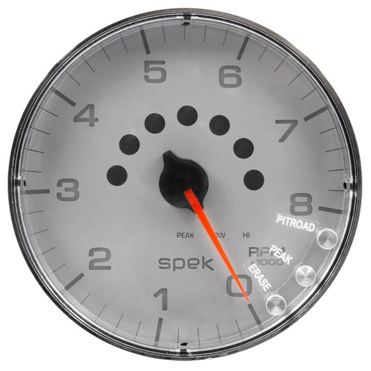 AutoMeter - Autometer Spek-Pro Gauge Tachometer 5in 8K Rpm W/Shift Light & Peak Mem Silver/Chrome - Demon Performance