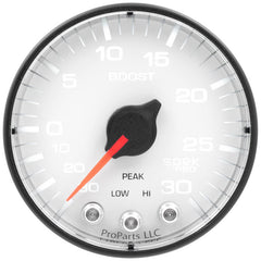 AutoMeter - Autometer Spek-Pro Gauge Vac/Boost 2 1/16in 30Inhg-30psi Stepper Motor W/Peak & Warn White/Black - Demon Performance