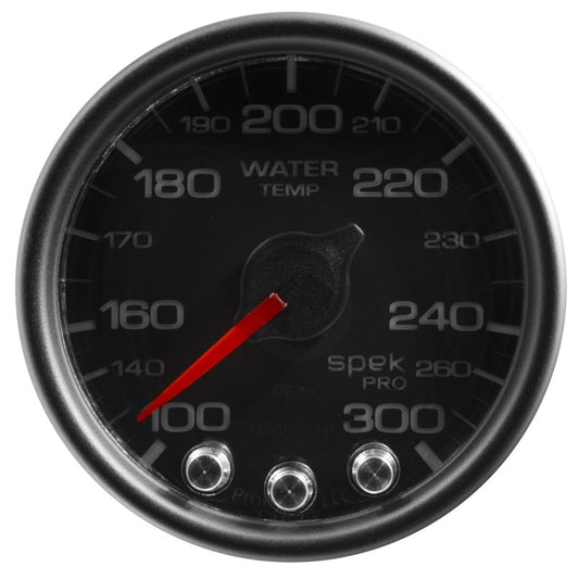 AutoMeter - Autometer Spek-Pro Gauge Water Temp 2 1/16in 300f Stepper Motor W/Peak & Warn Blk/Blk - Demon Performance