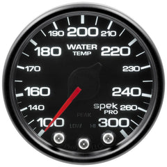 AutoMeter - Autometer Spek-Pro Gauge Water Temp 2 1/16in 300f Stepper Motor W/Peak & Warn Blk/Smoke/Blk - Demon Performance