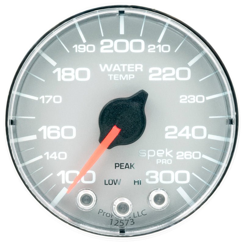 AutoMeter - Autometer Spek-Pro Gauge Water Temp 2 1/16in 300f Stepper Motor W/Peak & Warn Slvr/Chrm - Demon Performance