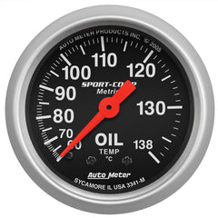 AutoMeter - Autometer Sport 2in Oil Temp Metric, 60-140c. Mech - Demon Performance