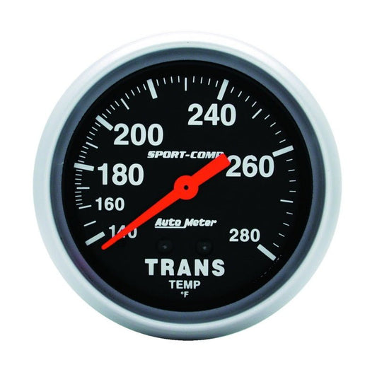 AutoMeter - Autometer Sport-Comp 2-5/8in 140-280 Degrees (F) Mechanical Transmission Temp Gauge - Demon Performance