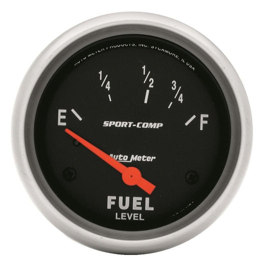 AutoMeter - Autometer Sport-Comp 2 5/8in 73ohm-10ohm Fuel Level Gauge - Demon Performance