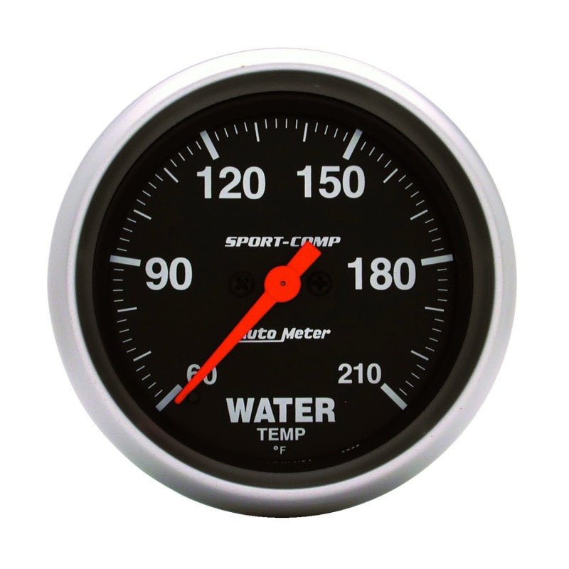 AutoMeter - Autometer Sport-Comp 2-5/8in Water Temperature 60-210 Degrees F Stepper Motor Gauge - Demon Performance