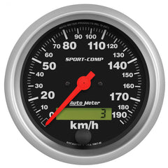 AutoMeter - Autometer Sport-Comp 3-3/8 inch 190 KPH Electronic Speedometer Gauge - Demon Performance