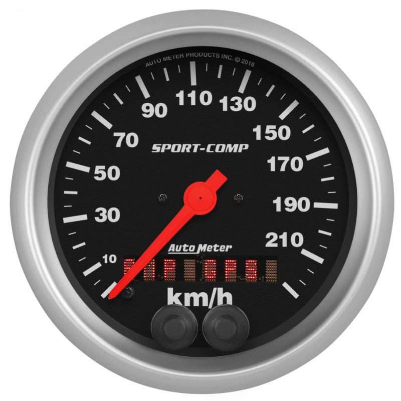 AutoMeter - Autometer Sport-Comp 3-3/8in. 0-225KM/H (GPS) Speedometer Gauge - Demon Performance