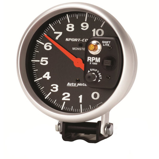 AutoMeter - Autometer Sport-Comp 5 inch 10,000 RPM Pedestal Mount Tachometer (Shift-Lite on Control Shield) - Demon Performance